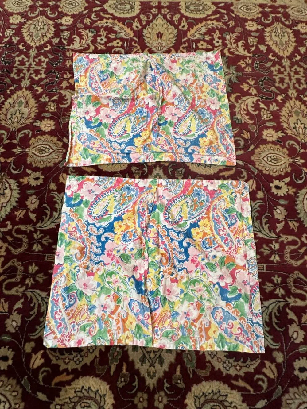 Vtg Y2k Ralph Lauren Springdale Full Duvet Cover Skirt Pillow Cases Set